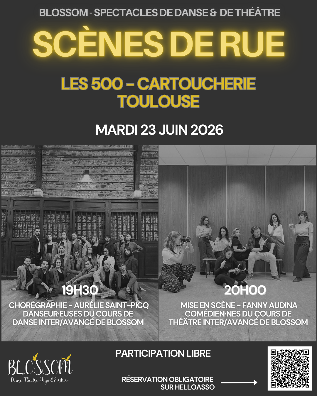 Théatre Blossom : première partie street danse jazz + Spectacle de Théatre